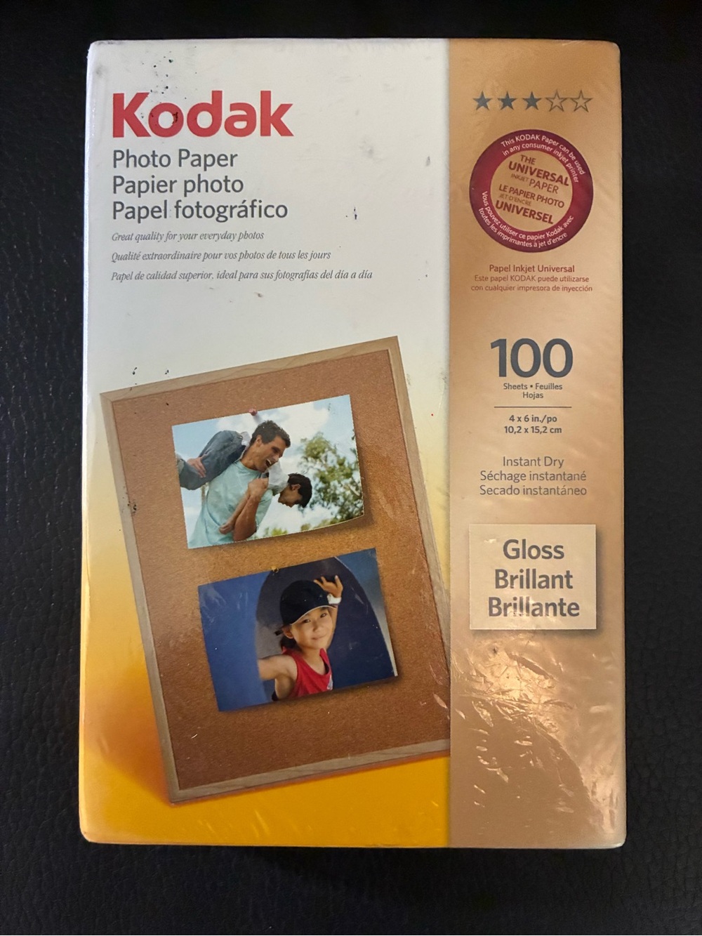 Kodak Gloss Photo Paper 4x6 inch 100 Pack - White